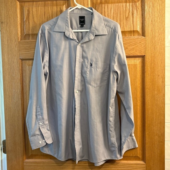 U.S. Polo Assn Wrinkle Free Men’s Dress Shirt Button Up Size L 34/35 16 16 1/2 - Picture 1 of 7